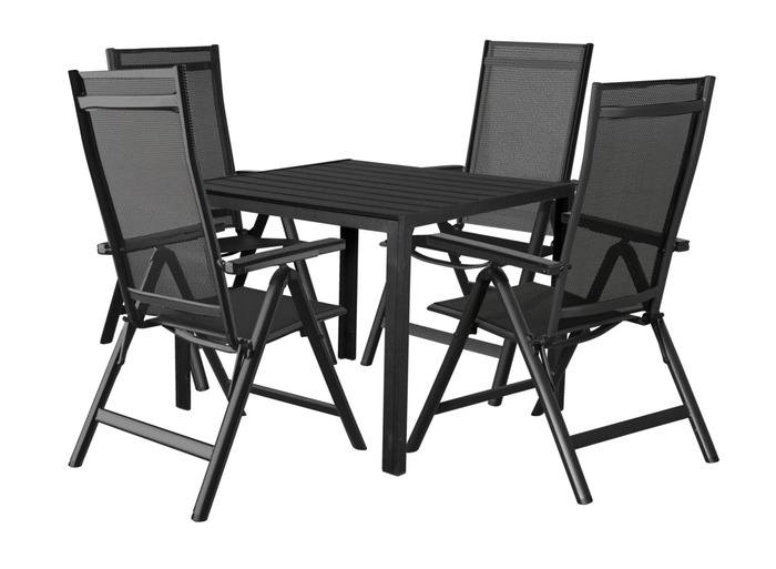 Hagestol Kingston 6 posisjoner svart - Sunlife®